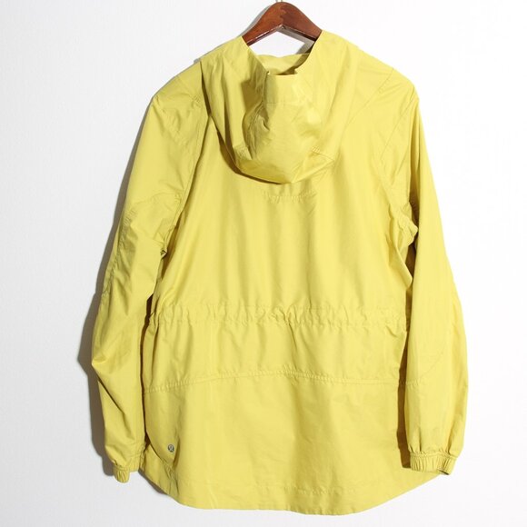 Lululemon Cinch-Waist Half-Zip Running Jacket Soleil Yellow Glyde Hooded Size 8 - Picture 10 of 14
